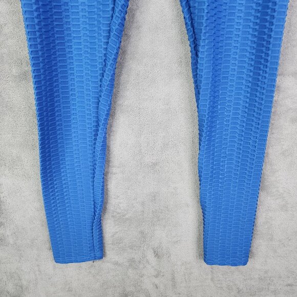Womens Blue High-Waisted Textured Butt Shaping Leggings Size XL - Picture 3 of 11